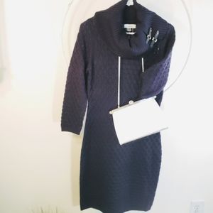 CALVIN KLEIN cowl neck tunic dress sweater